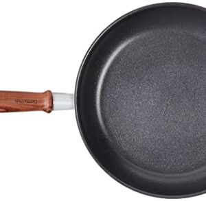 GreenPan Mayflower Pro Hard Anodized Healthy Ceramic Nonstick, 10" Frying Pan Skillet, Vintage Wood Handle, PFAS-Free, Induction, Charcoal Gray