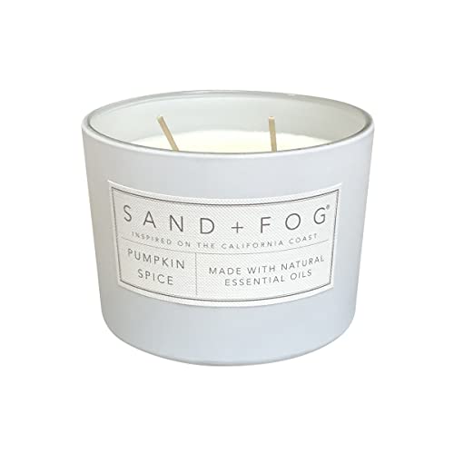 Sand + Fog Scented Candle - Pumpkin Spice – Additional Scents and Sizes – 100% Cotton Lead-Free Wick - Luxury Air Freshening Jar Candles - Perfect Home Decor – 12oz