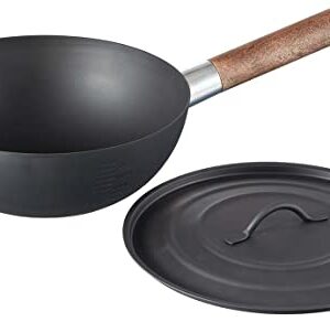 Skater IRCN1-A Outdoor Use, Removable Handle, Wok, 9.1 inches (23 cm), Lid with Storage Bag, No Seasoning Required, No Empty Boning, Camping Frying Pan, From Kanji