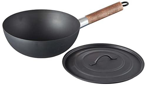 Skater IRCN1-A Outdoor Use, Removable Handle, Wok, 9.1 inches (23 cm), Lid with Storage Bag, No Seasoning Required, No Empty Boning, Camping Frying Pan, From Kanji