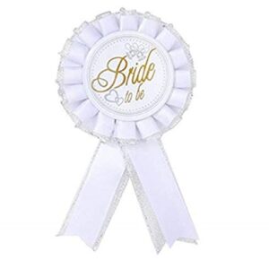 CoolerthingsDG,White Bride to be Badge and black Groom to be badge, Tinplate Badge Pin Girls Hen Night Out Bridal Shower Wedding Bachelorette Party Accessories, Bride To Be Satin Button, Polyester