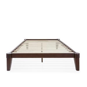 Bme Chalipa 14” Queen Bed Frame, Solid Wood Platform, Japanese Joinery, Wood Slat Support, No Box Spring, Easy Assembly, Minimalist and Modern Style, Walnut