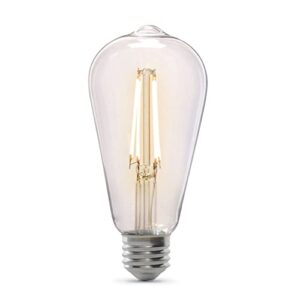 feit electric motion sensor, non-dimmable, indoor/outdoor led bulb with exposed filament, st19 on e26 base, high cri, 60 watts equivalent, 2700k, soft white - st19cl927ca/mm/filed