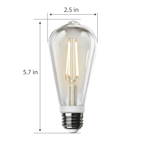 Feit Electric Motion Sensor, Non-Dimmable, Indoor/Outdoor LED Bulb with Exposed Filament, ST19 on E26 Base, High CRI, 60 Watts Equivalent, 2700K, Soft White - ST19CL927CA/MM/FILED