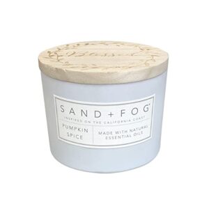 sand + fog scented candle - pumpkin spice – additional scents and sizes – 100% cotton lead-free wick - luxury air freshening jar candles - perfect home decor – 12oz