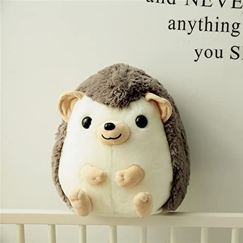 CHDGIOHA Cute Hedgehog Stuffed Animal Plush Body Pillow - 13.7'' Gray Kawaii Hedgehog Plushie Throw Pillow, Chubby Soft Plush Toy Doll, for Him & Her (Gray,Medium)