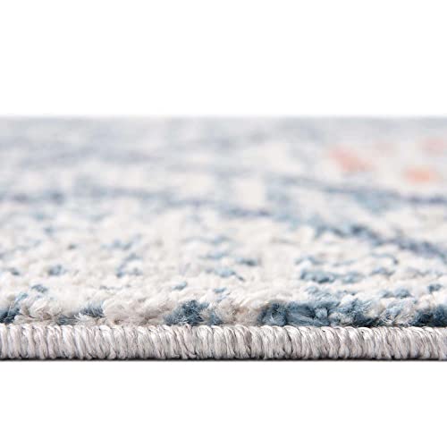 Unique Loom Aramis Collection Area Rug - Kavi (6' 1" x 9' Rectangle, Blue/ Ivory)