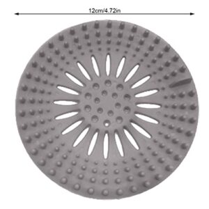 Durable Shower Drain Hair Catcher Silicone Hair Stopper Shower Drain Covers for Bathroom Bathtub Kitchen Easy to Install and Clean Suit (Grey)