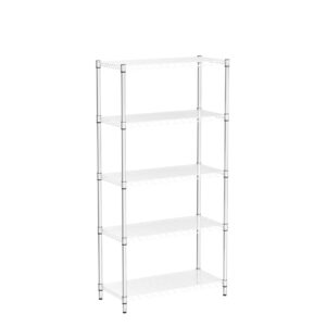 EFINE Chrome 5-Shelf Shelving Unit with Shelf Liners Set of 5, Adjustable, Steel Wire Shelves, 150lbs Loading Capacity Per Shelf, Shelving Units and Storage for Kitchen and Garage (30W x 14D x 60H)