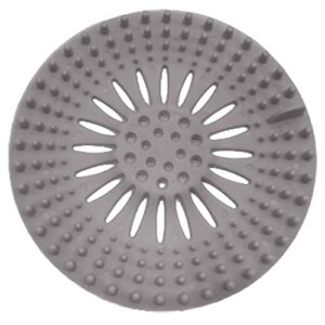 Durable Shower Drain Hair Catcher Silicone Hair Stopper Shower Drain Covers for Bathroom Bathtub Kitchen Easy to Install and Clean Suit (Grey)