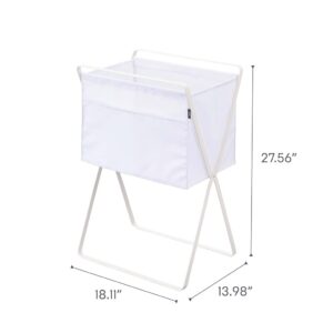 Yamazaki Home Tower Space Saving Storage Hamper, 27.6" - Steel - 9.8 Gallons, 35 Liters