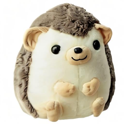 CHDGIOHA Cute Hedgehog Stuffed Animal Plush Body Pillow - 13.7'' Gray Kawaii Hedgehog Plushie Throw Pillow, Chubby Soft Plush Toy Doll, for Him & Her (Gray,Medium)