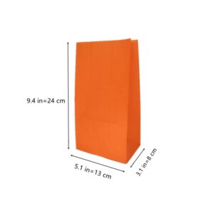 EMAAN Orange Party Gift Paper Bag 5.1 x 3.1 x 9.4 inches for Birthday, Wedding, Halloween Party (24 Count)