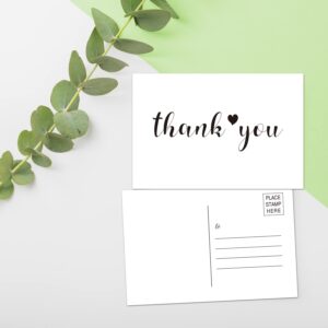 50 Thank You Postcards - Blank with Mailing Side, Thank You Cards for Weddings, Receptions, Baby or Bridal Showers, Birthdays, Graduations, Parties, Celebrations, or Special Events,4 x 6 Inches.