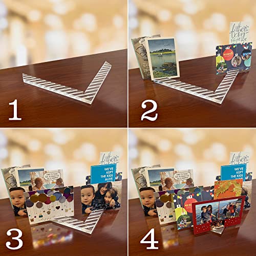 2-Pack Christmas Card Display & Organizer for Table Shelf Desk Mantel | Holds 60 Cards | Holder for Greeting Cards Birthday Cards Postcards & More! | Crystal Clear Solid Acrylic | Unique Teacher Gift