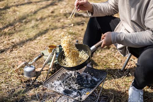 Skater IRCN1-A Outdoor Use, Removable Handle, Wok, 9.1 inches (23 cm), Lid with Storage Bag, No Seasoning Required, No Empty Boning, Camping Frying Pan, From Kanji