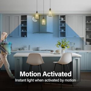 Feit Electric Motion Sensor, Non-Dimmable, Indoor/Outdoor LED Bulb with Exposed Filament, ST19 on E26 Base, High CRI, 60 Watts Equivalent, 2700K, Soft White - ST19CL927CA/MM/FILED