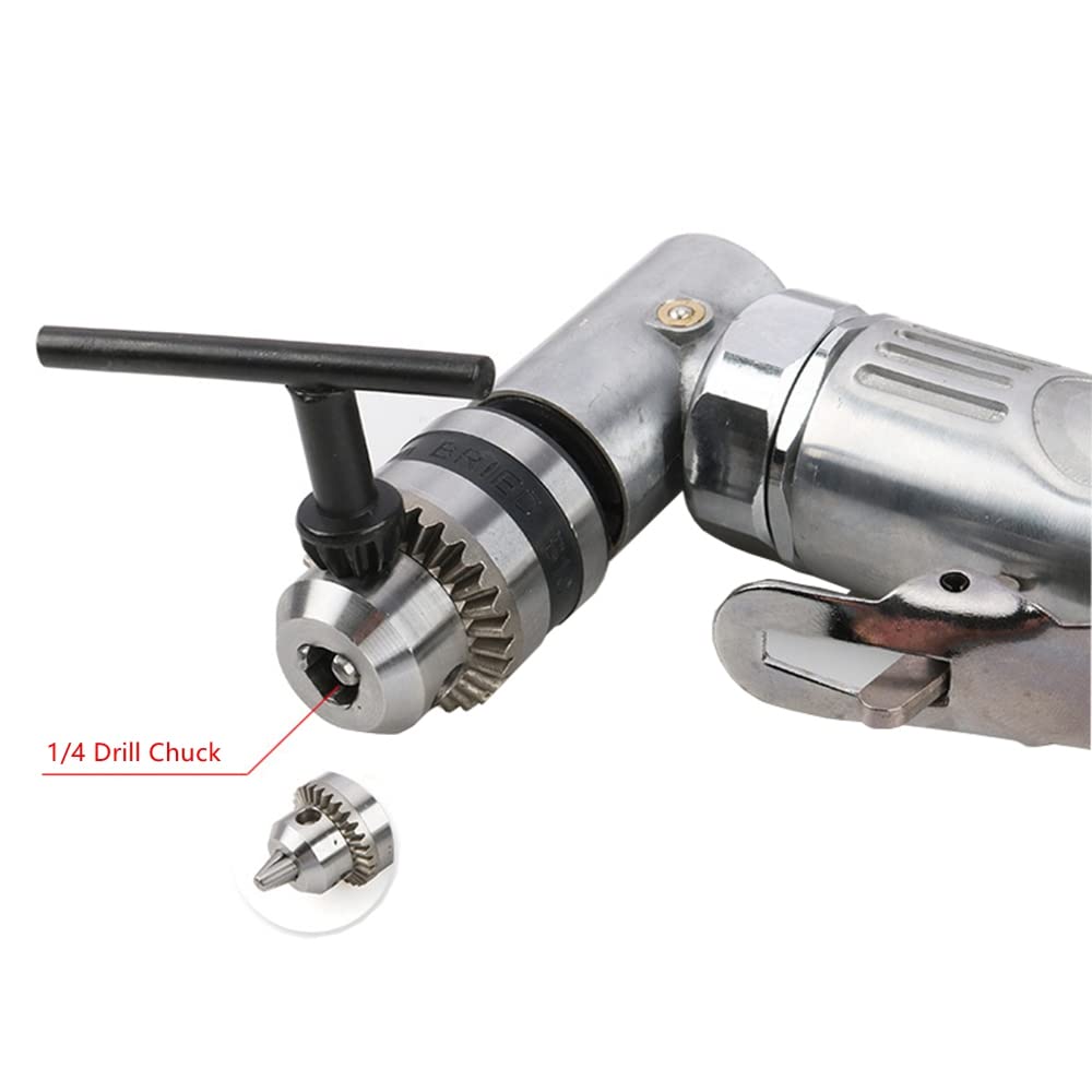 1/4'' 90 Degree Air Drill Pneumatic Drill Right Angle Drill Pneumatic Pistol Drill Pneumatic Drill Tool Power Screwdriver Drill