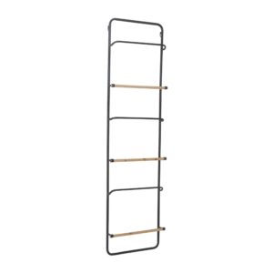 Deco 79 Metal Wall Mounted 6 Rack Magazine Rack Holder, 18" x 4" x 70", Black