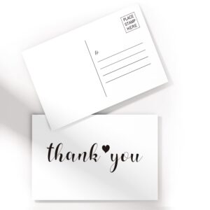 50 thank you postcards - blank with mailing side, thank you cards for weddings, receptions, baby or bridal showers, birthdays, graduations, parties, celebrations, or special events,4 x 6 inches.