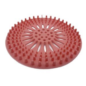 shower drain hair catcher, durable silicone hair stopper easy to install and clean for bathroom bathtub and kitchen pink, 13*13*1cm, az-p071-us1189777gjipbbe