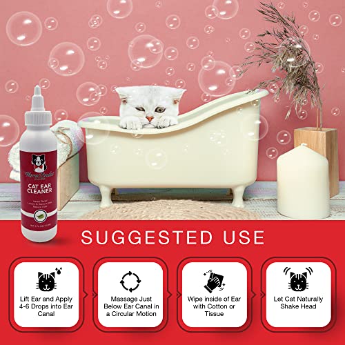 Warren London Cat Ear Cleaner | Ear Cleaning Solution for Cats and Kittens with Aloe Vera | Kitten Ear Cleaner & Ear Wash for Cats | Made in USA