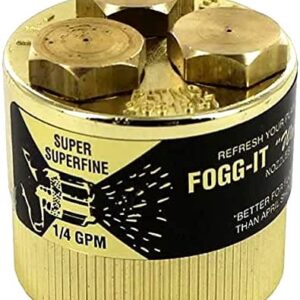 Fogg It Misting Watering Nozzles (2 Pack) 1/4 GPM - Super SuperFine Volume | Designed for misting delicate seedlings or for raising humidity around wilting plants. Made in the U.S.A. from solid brass