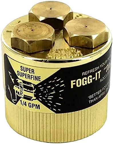 Fogg It Misting Watering Nozzles (2 Pack) 1/4 GPM - Super SuperFine Volume | Designed for misting delicate seedlings or for raising humidity around wilting plants. Made in the U.S.A. from solid brass