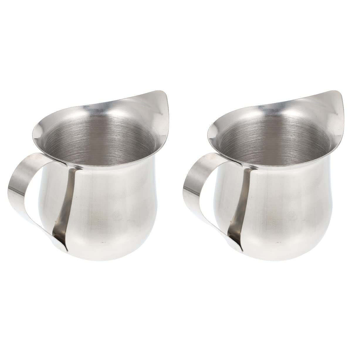 2 Pcs Stainless Steel Milk Cup Milk Pitcher Milk Container Sauce Holder Coffee Frothing Cup Milk Jug Kitchen Supply Practical Sauce Cup Multipurpose Cup Milk Holder Sauce Jug