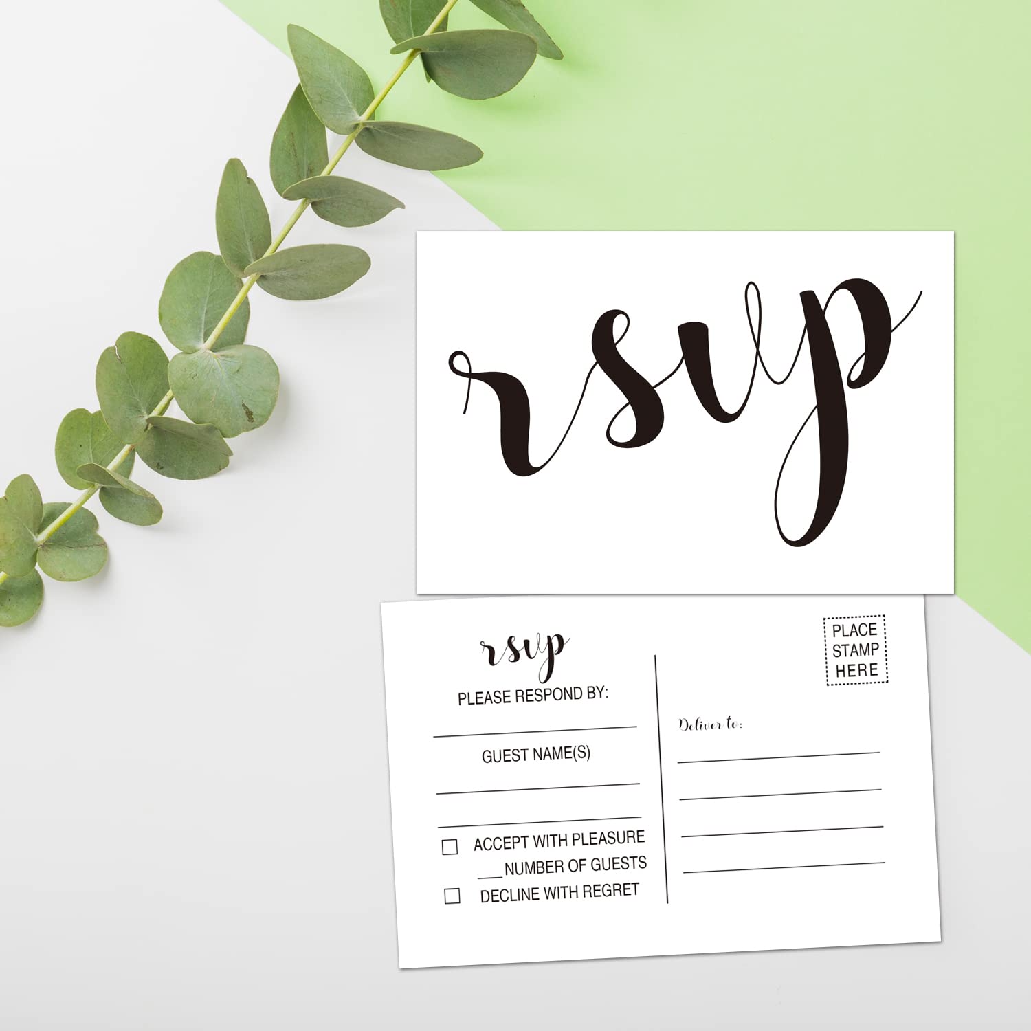 50 RSVP Postcards - Blank with Mailing Side, Response Cards for Bridal Shower, Rehearsal Dinner, Engagement Party, Baby Shower, or any Special Occasion, 4 x 6 Inches.