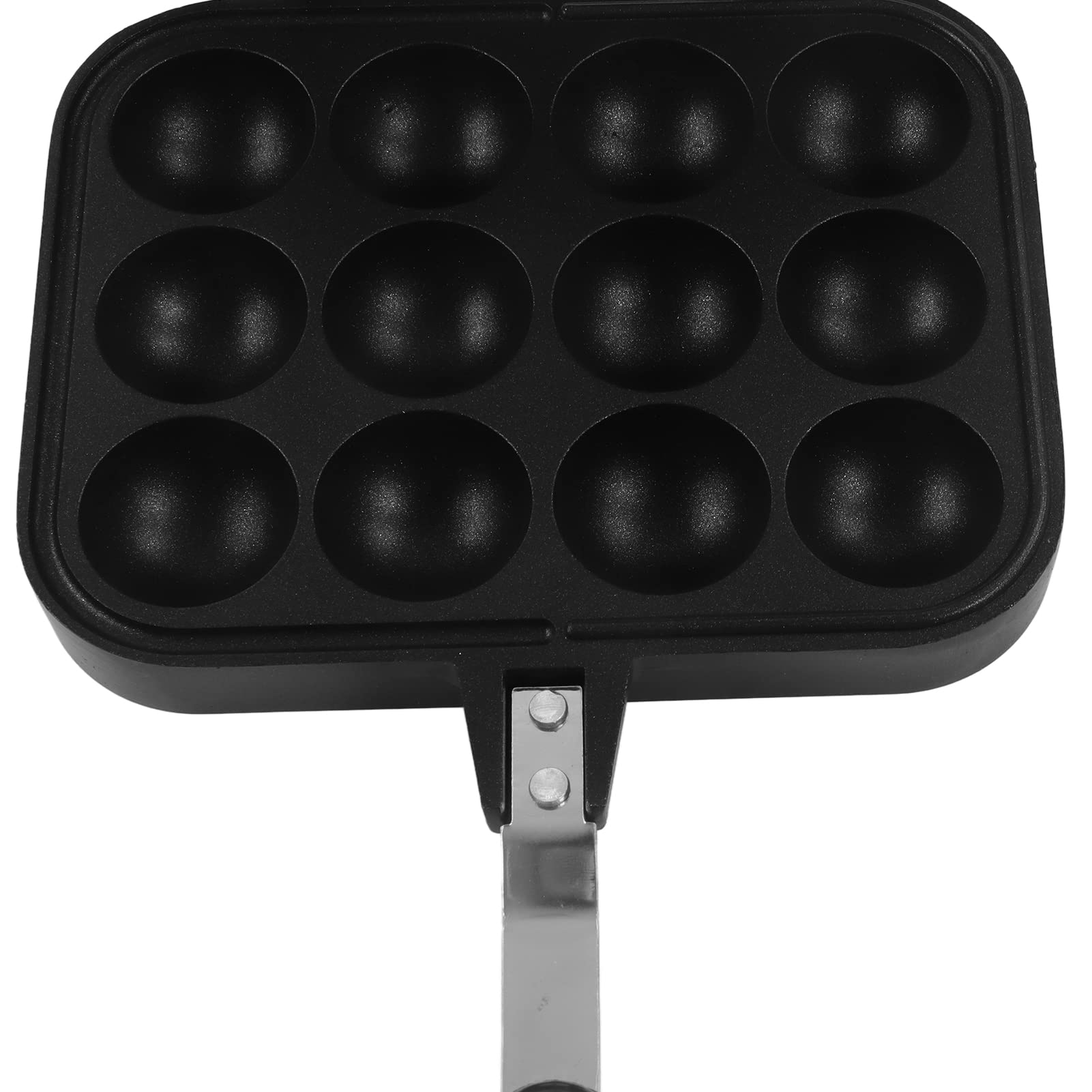 FOUF Takoyaki Grill Pan, 12 Holes Cast Iron Pan and Takoyaki Maker, Mini Pancake Mold, Cake Pop Pan Easy and Simple to Operate Electric Machine to Make Japanese Takoyaki Octopus Ball, Black