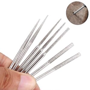 Luo ke 20 Pcs 𝐃𝐢𝐚𝐦𝐨𝐧𝐝 Mounted 𝐁𝐞𝐚𝐝 𝐑𝐞𝐚𝐦𝐞𝐫, 5 Different Shapes Diamond Drill Bit, 1/8 Inch Shank Diamond Grinding Tool for Dremel Rotary Tool