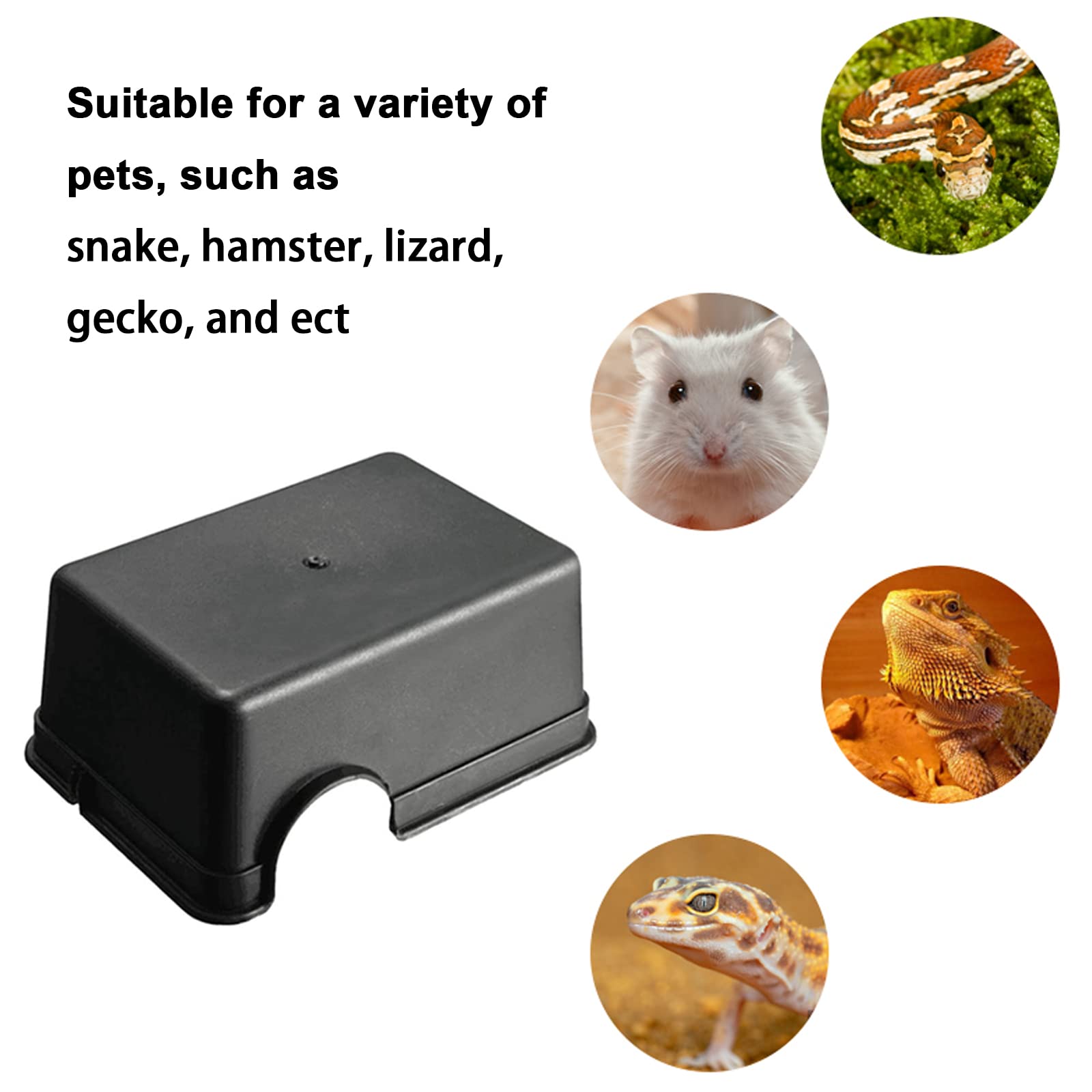 Lucky Interests 3 pcs Reptile Hide Box, Reptile Cave with Water Supply, Reptile and Amphibians Hide Hideout Houses for Lizard Turtle Gecko Chameleon Spider Scorpion with 3 Reptile Food Bowl (S, M, XL)