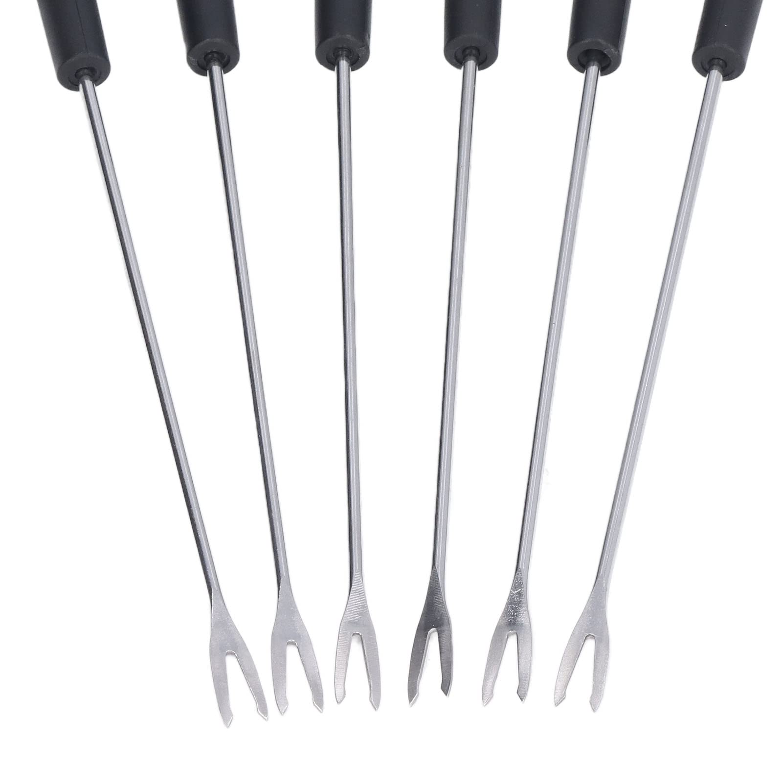 Stainless Steel Fondue Forks, Set of 6 Cheese Forks with Heat Resistant Color Handle for Chocolate Fountain Roast, 9.1"