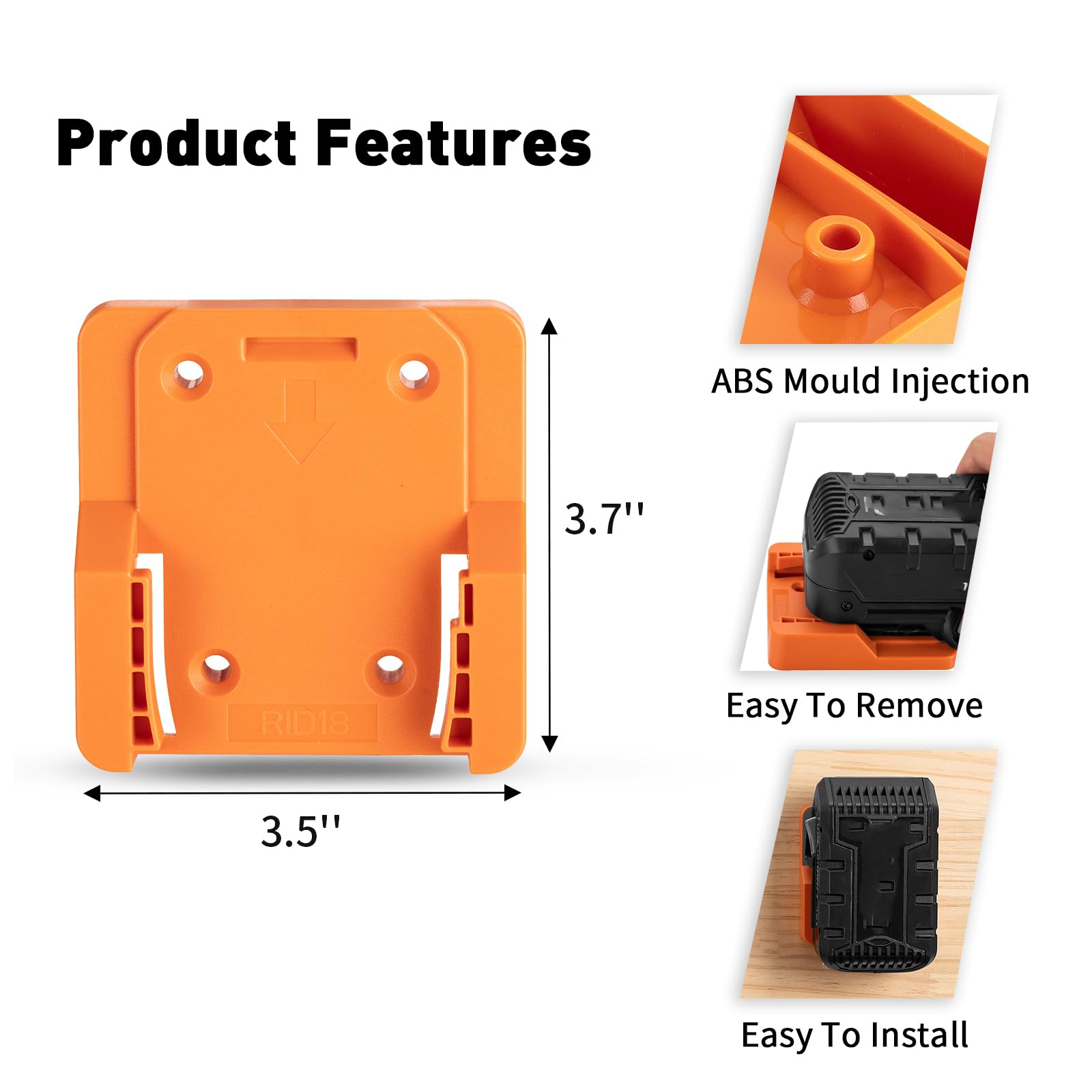 Crtbelfy Battery Holder for Ridgid AEG 18V Hyper Lithium Battery Wall Mount Battery Storage for Work Van, Shelf, Toolbox -5 Pack