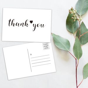 50 Thank You Postcards - Blank with Mailing Side, Thank You Cards for Weddings, Receptions, Baby or Bridal Showers, Birthdays, Graduations, Parties, Celebrations, or Special Events,4 x 6 Inches.