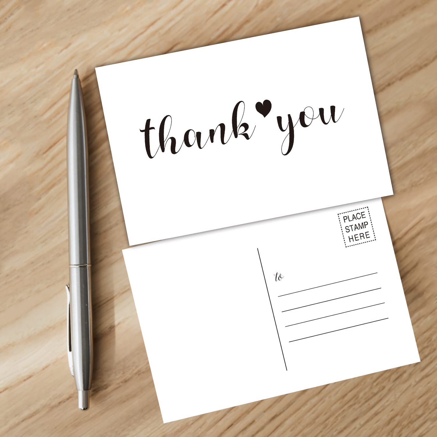 50 Thank You Postcards - Blank with Mailing Side, Thank You Cards for Weddings, Receptions, Baby or Bridal Showers, Birthdays, Graduations, Parties, Celebrations, or Special Events,4 x 6 Inches.