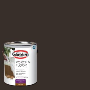 glidden grab-n-go porch and floor interior/exterior paint, 1 gallon, satin, brown, scratch resistant, 128 fl oz (pack of 1)