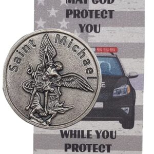 Saint Michael Police Token Set with Officers Holy Prayer Card