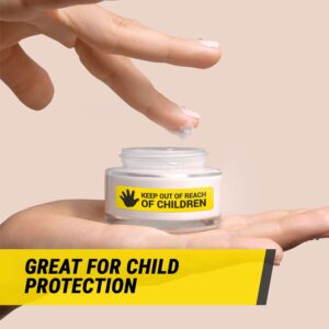 300 per Pack/3PK - Keep Out of Reach of Children Labels - 1.7 x 0.4 inch, Keep Out Reach from Children Stickers for Choking Hazard, Cosmetics, Drug Warning - Pharmacy Auxiliary Label (Yellow)