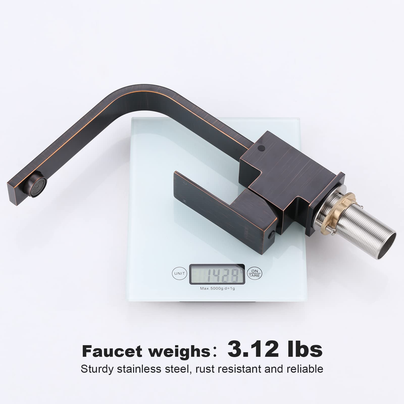 WOWOW Modern Bar Sink Faucet Oil Rubbed Bronze Bar Faucet Single Hole Wet Bar Faucet Single Handle Small Kitchen Faucet with Supply Hose Stainless Steel