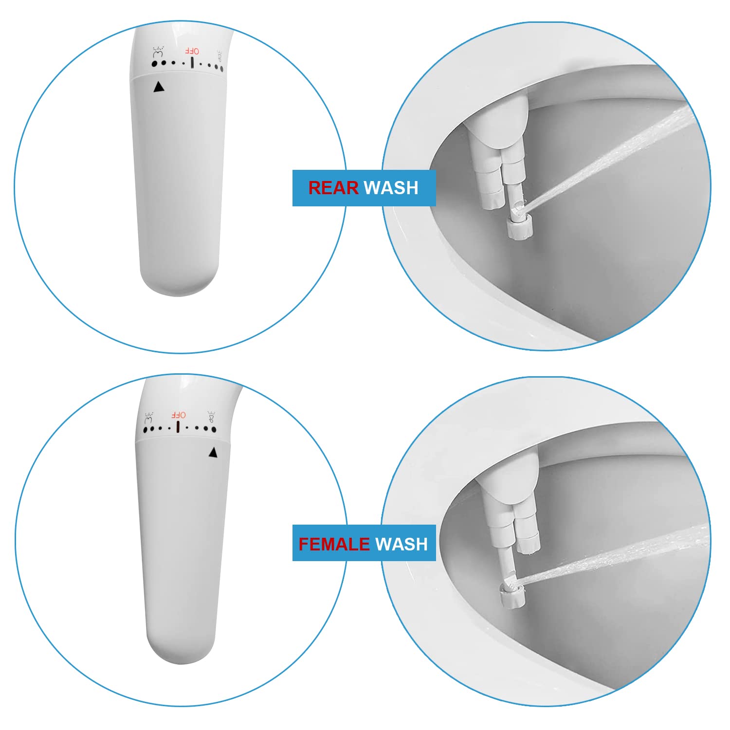 Bidet Attachment for Toilet - WITHLENT Ultra-Slim Bidet Non-Electric Dual Nozzle(Frontal & Rear Wash) Adjustable Water Pressure, Fresh Water Bidet Toilet Seat Attachment,Easy to Install