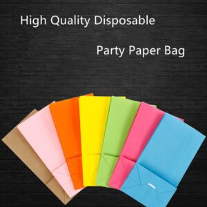 EMAAN Orange Party Gift Paper Bag 5.1 x 3.1 x 9.4 inches for Birthday, Wedding, Halloween Party (24 Count)