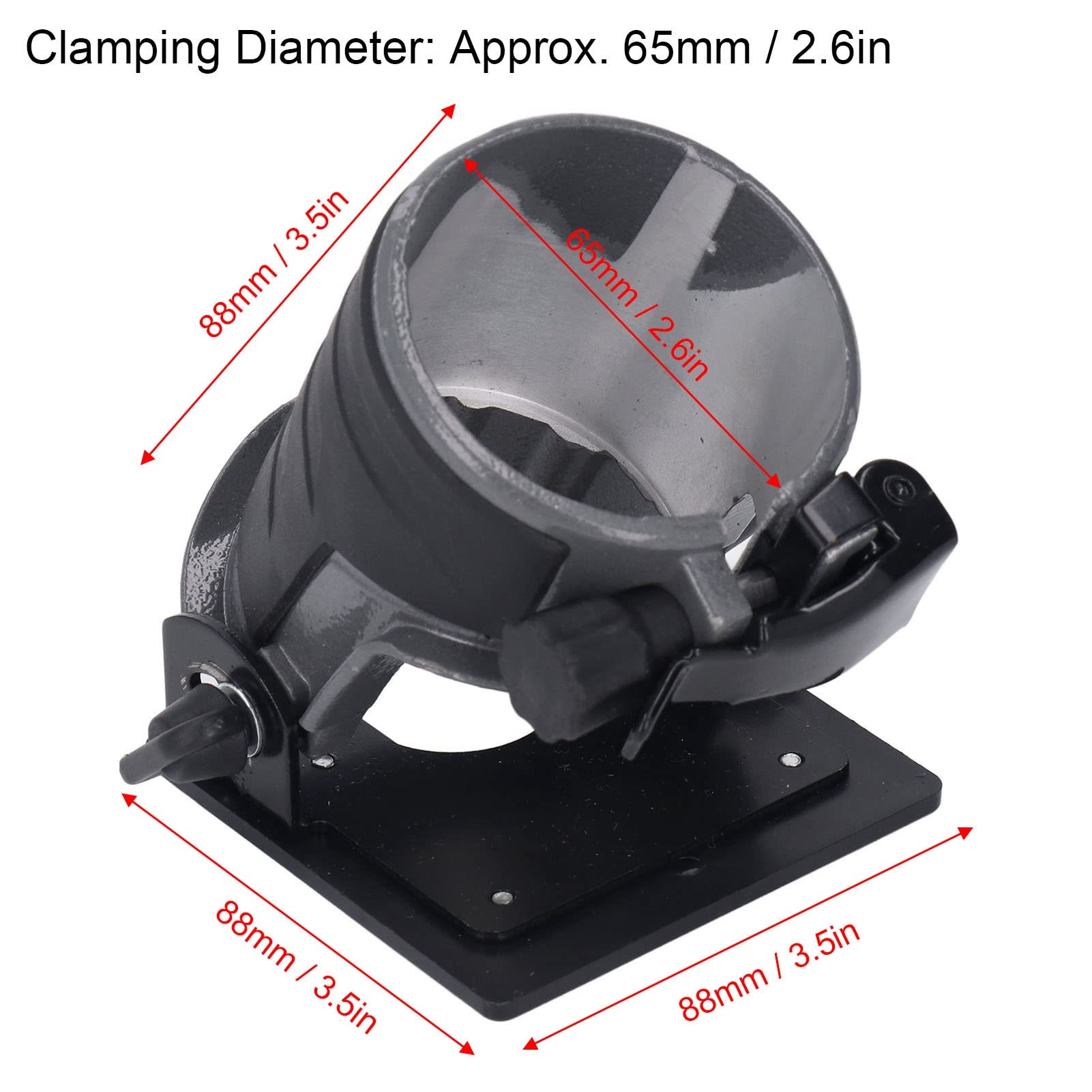 ViaGasaFamido Trimming Machine Fixed Base Adjustable Angle Woodworking Trimmer Router Base Aluminum Alloy Woodworking Accessories for Slotting Trimming Carving