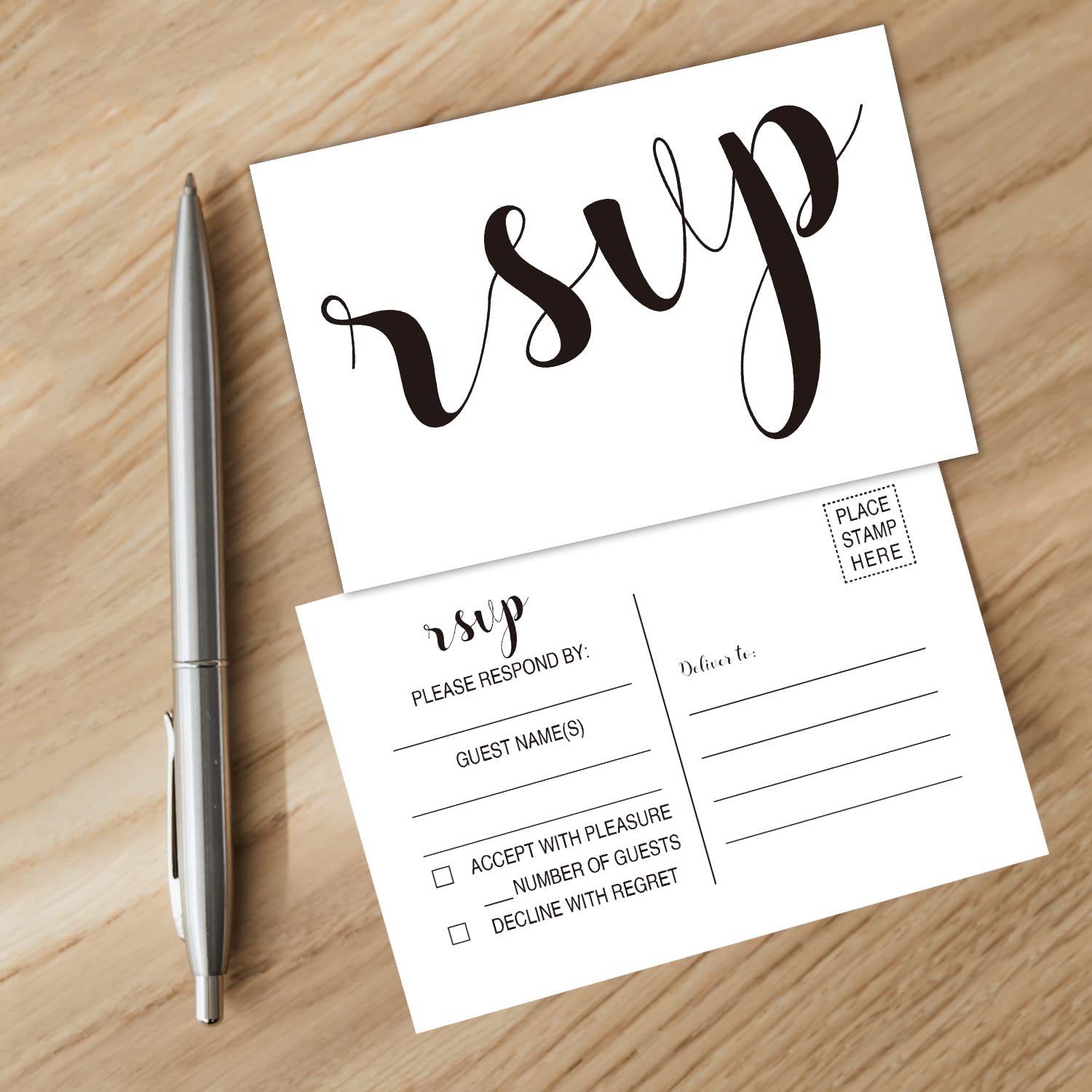 50 RSVP Postcards - Blank with Mailing Side, Response Cards for Bridal Shower, Rehearsal Dinner, Engagement Party, Baby Shower, or any Special Occasion, 4 x 6 Inches.