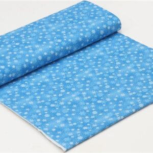 Elizabeth's Studio Landscape Medley blue Christmas fabric with snowflake pattern (per 0.5 yard)