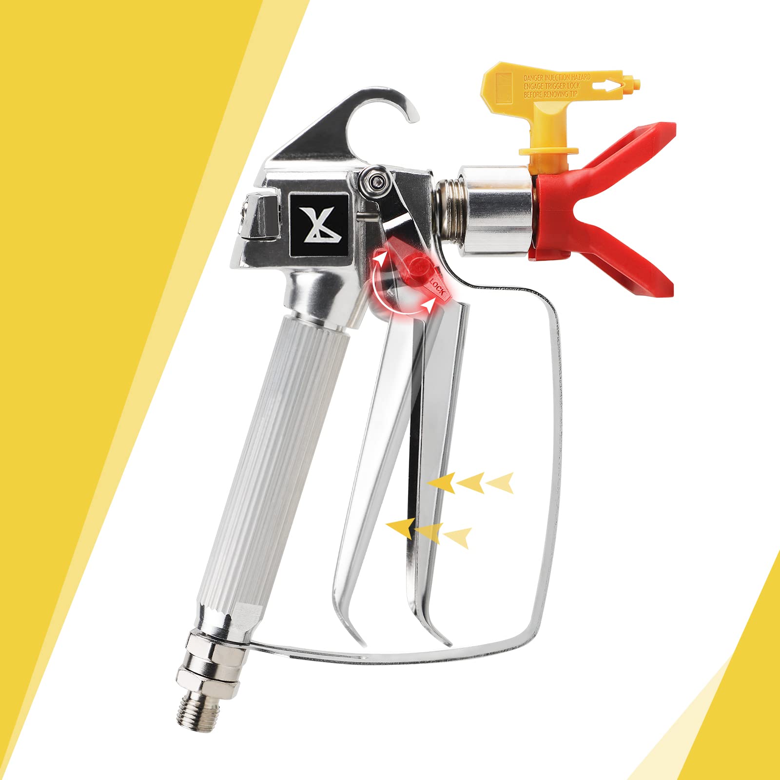 CPROSP Airless Paint Spray Gun, High Pressure 3600 PSI with 4 x Swivel Joint 211,515,517,621 and 6 x Filter