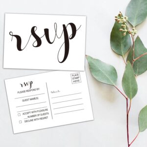 50 RSVP Postcards - Blank with Mailing Side, Response Cards for Bridal Shower, Rehearsal Dinner, Engagement Party, Baby Shower, or any Special Occasion, 4 x 6 Inches.