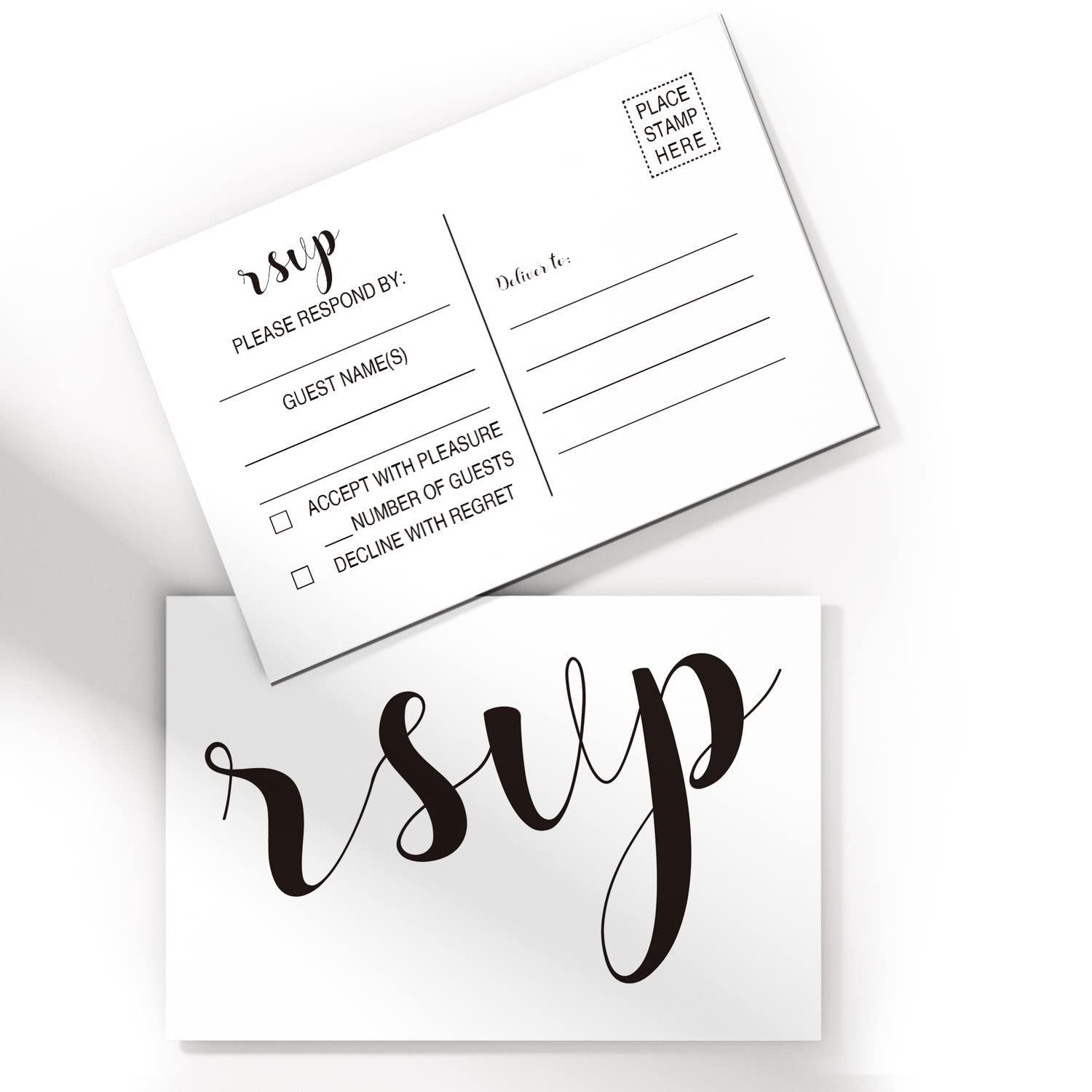 50 RSVP Postcards - Blank with Mailing Side, Response Cards for Bridal Shower, Rehearsal Dinner, Engagement Party, Baby Shower, or any Special Occasion, 4 x 6 Inches.