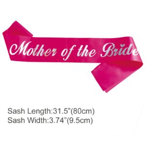 KETAOO Mother of the Bride Sash, Pink Sash for Mother of the Bride for Bridal Shower Favors Engagement or Wedding Party Accessories